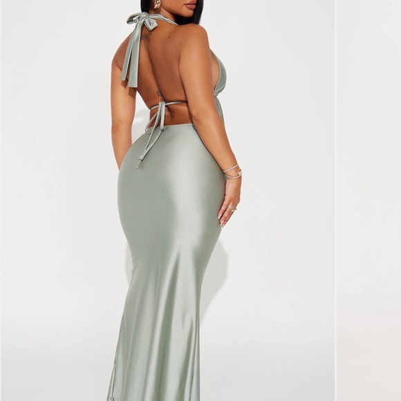 Satin skirt set grey - Picture 3 of 3